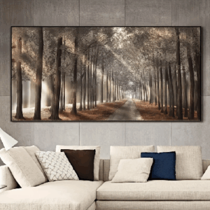 Impresión de lienzo de bosque escandinavo de luz solar